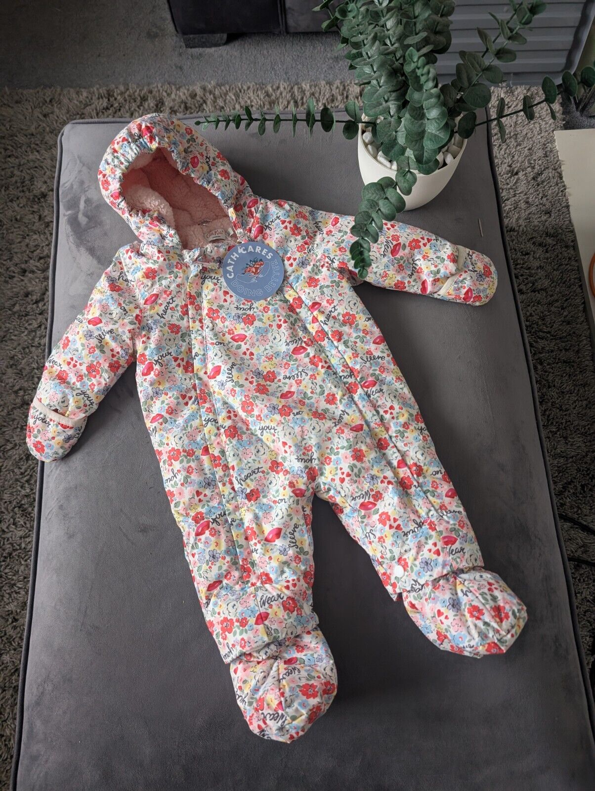 BNWT Cath Kidston Floral Wintsr Pram Suit 3-6 Months RRP £44 Gorgeous Gift