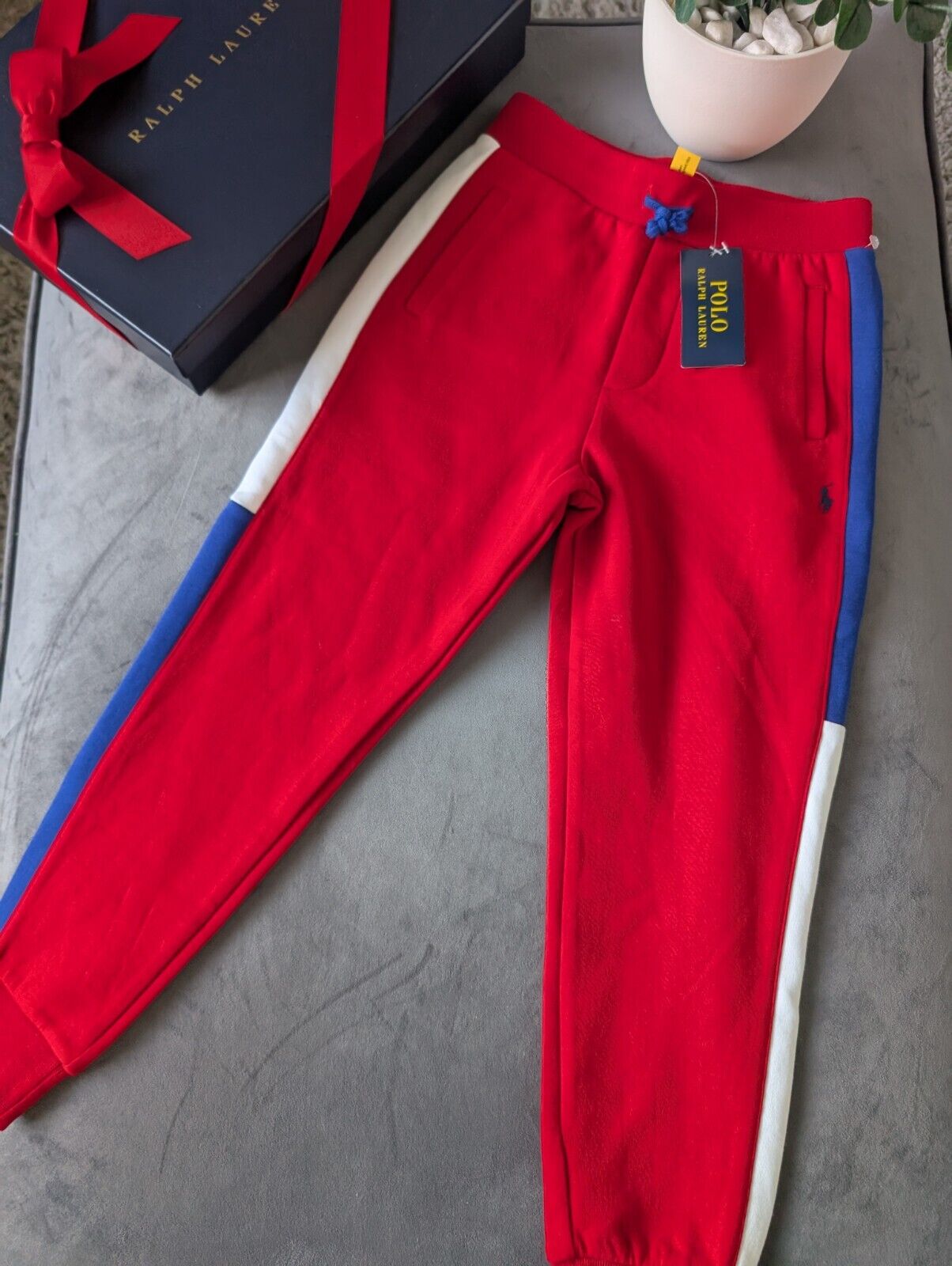 New Boys Ralph Lauren Polo Boys Joggers Red Fleece Age 7 years Casual Smart