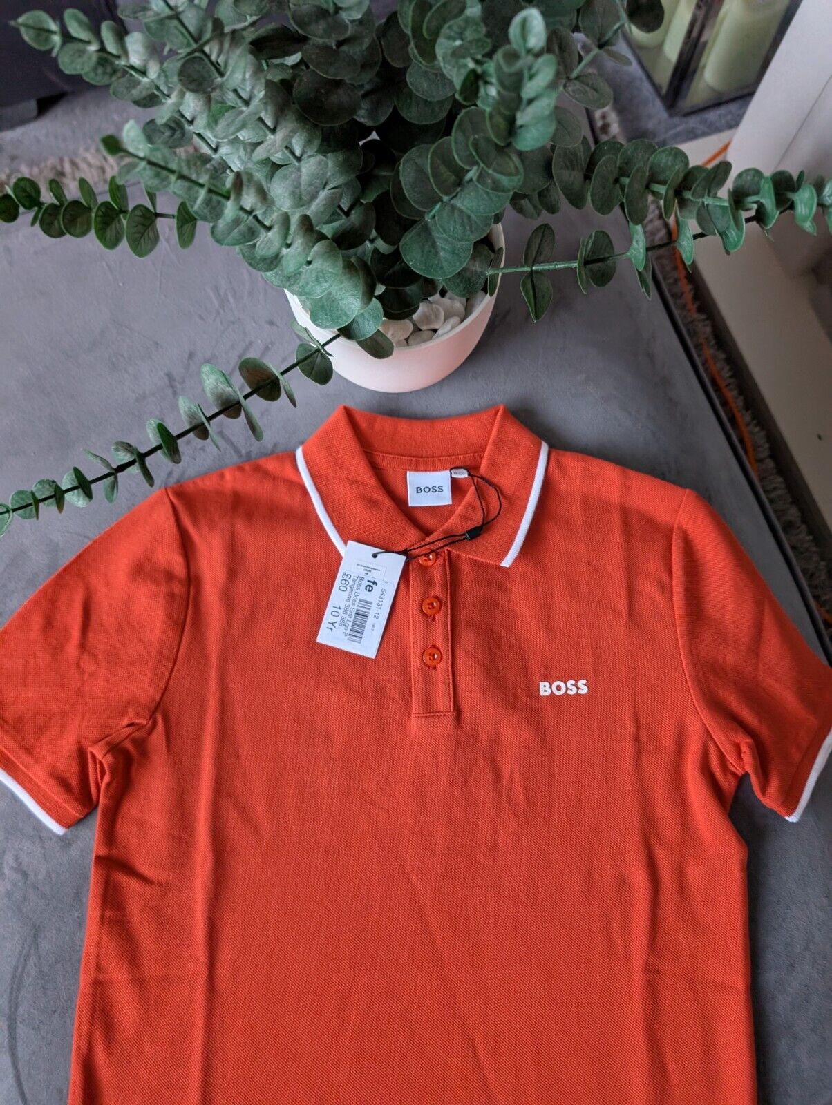 New Hugo boss boys Smart polo shirt top t shirt Gift Tangerine Orange 10yr £60