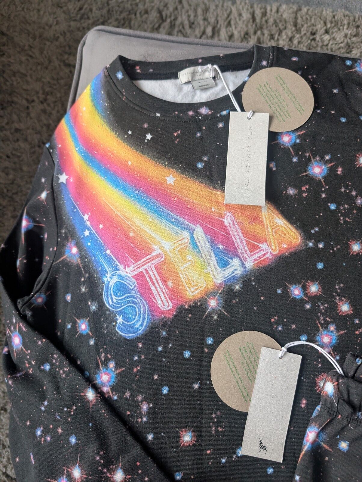 New Stella McCartney tracksuit girls galaxy print age 14 Yrs Rainbow RRP £240