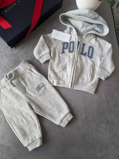 New Ralph Lauren baby boys Grey White tracksuit 3-6m smart casual cute Gift £120