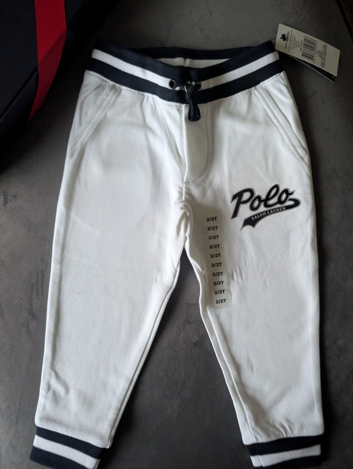 New Ralph Lauren Boys White Logo Jogging Bottoms Age 2 Smart Gift RRP £54 Smart