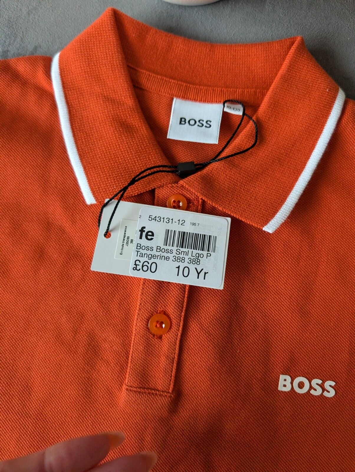 New Hugo boss boys Smart polo shirt top t shirt Gift Tangerine Orange 10yr £60