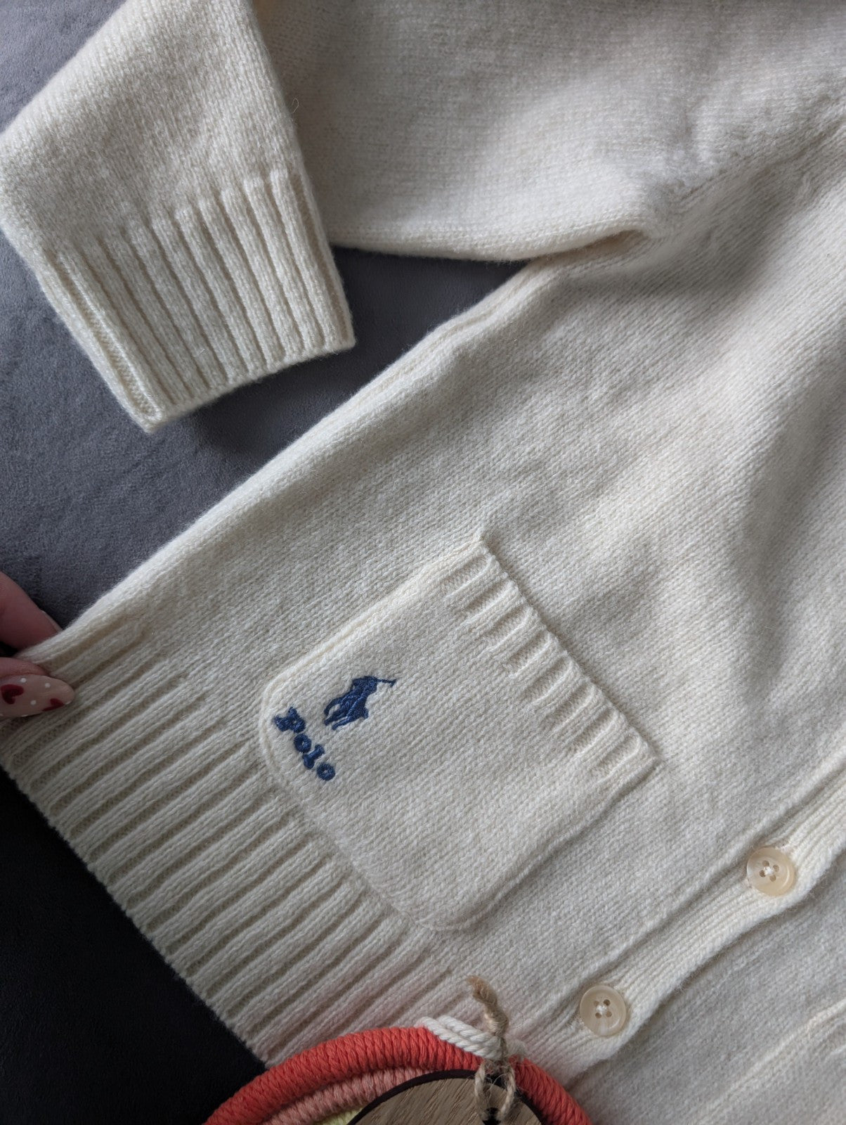 New Stunning Ralph Lauren Girls Wool Cashmere Ivory Cardigan Age 5 RRP £149 Gift