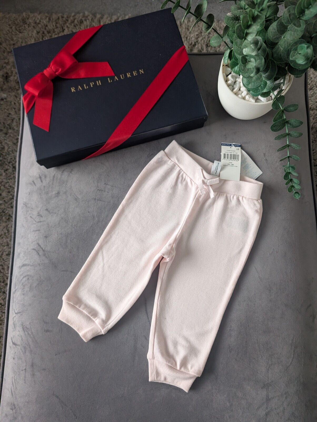 New Polo Ralph Lauren Baby Girls Joggers Trousers 9-12 M Pink RRP £75.00 Gift