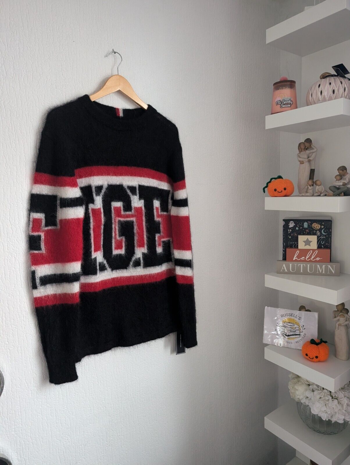 New Tommy Hilfiger Collection  Tonny Mohair Sweater Unisex UK  M Black Red White