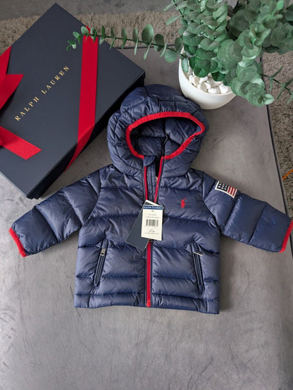 New Ralph Lauren Baby Boys Packable Down Jacket  Coat 3-6m RRP £125 Gift Winter