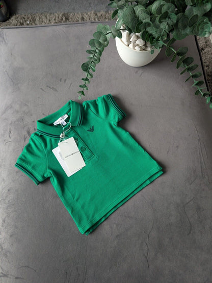 New Gorgeous Emporio Armani  Boy's Green Polo Shirt 6 Months Designer Gift Cute