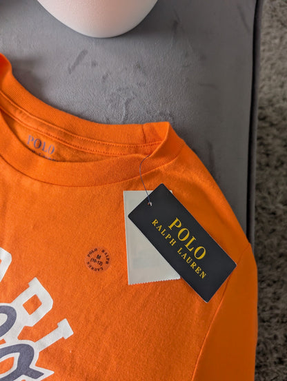 New Ralph Lauren Boys orange Smart Pony Logo Ralph T Shirt Long Sleeve 10-12yrs