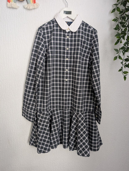 Worn Once Ralph Lauren Girls Fun Red Tartan Dress Light Weight Oxford 8-10yr