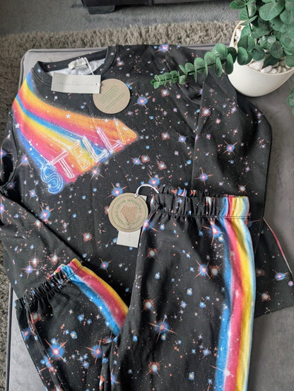 New Stella McCartney tracksuit girls galaxy print age 14 Yrs Rainbow RRP £240