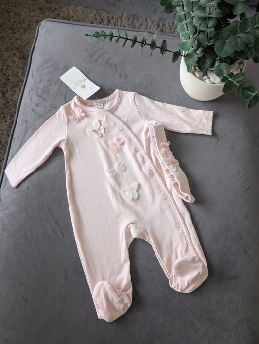 New Beautiful Butterfly Mintini Baby Girl Sleep suit Age 3m Pink Baby Girl Gift