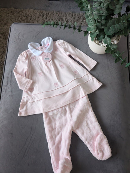 New Rock A Bye Baby Boutique Baby Girls Pink Bows Fleece Outfit Set 0-3m Gift