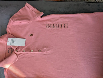 New Ralph Lauren Girls Polo Shirt Short Sleeve Pink Age 12-14 Smart Casual Pony