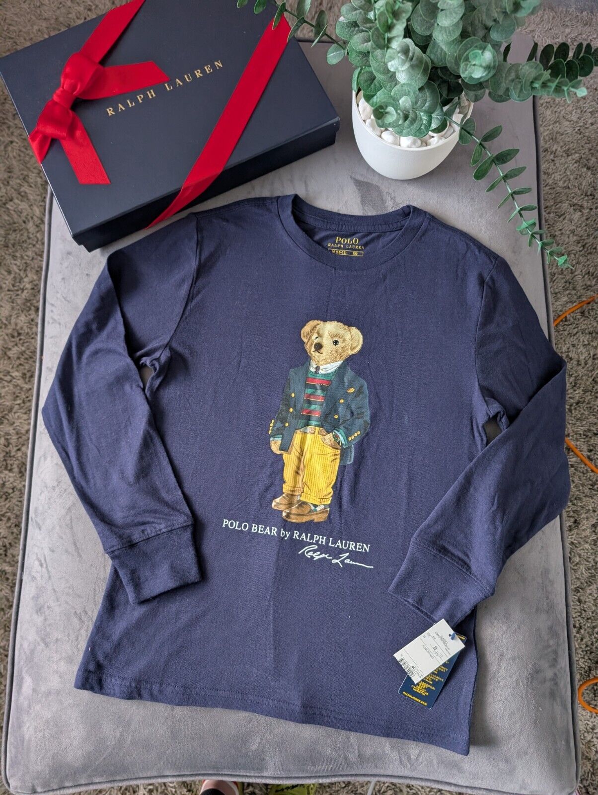 New Gorgeous Ralph Lauren Butler Bear T-Shirt Age 10-12 Gift Navy Blue Smart