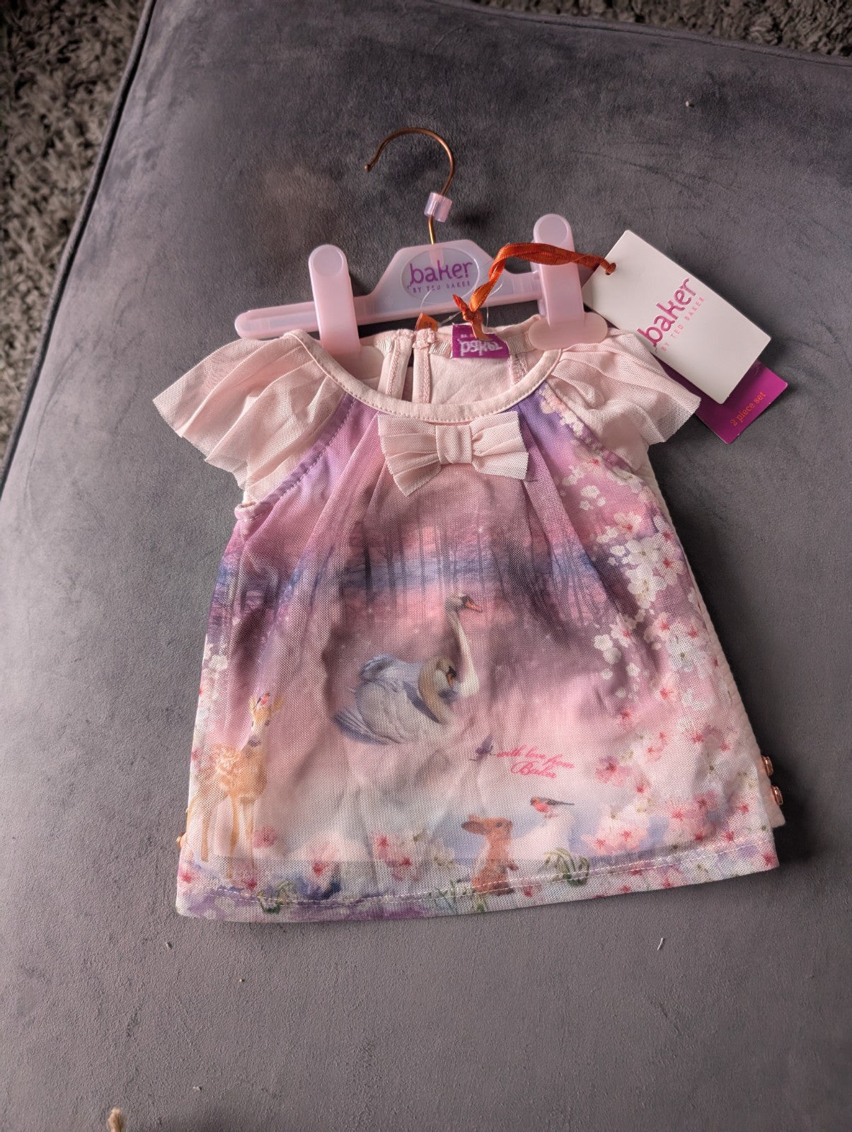 New Ted Baker Baby Girl Legging Top Outfit Set Gift Frill 0-3m Floral Magical