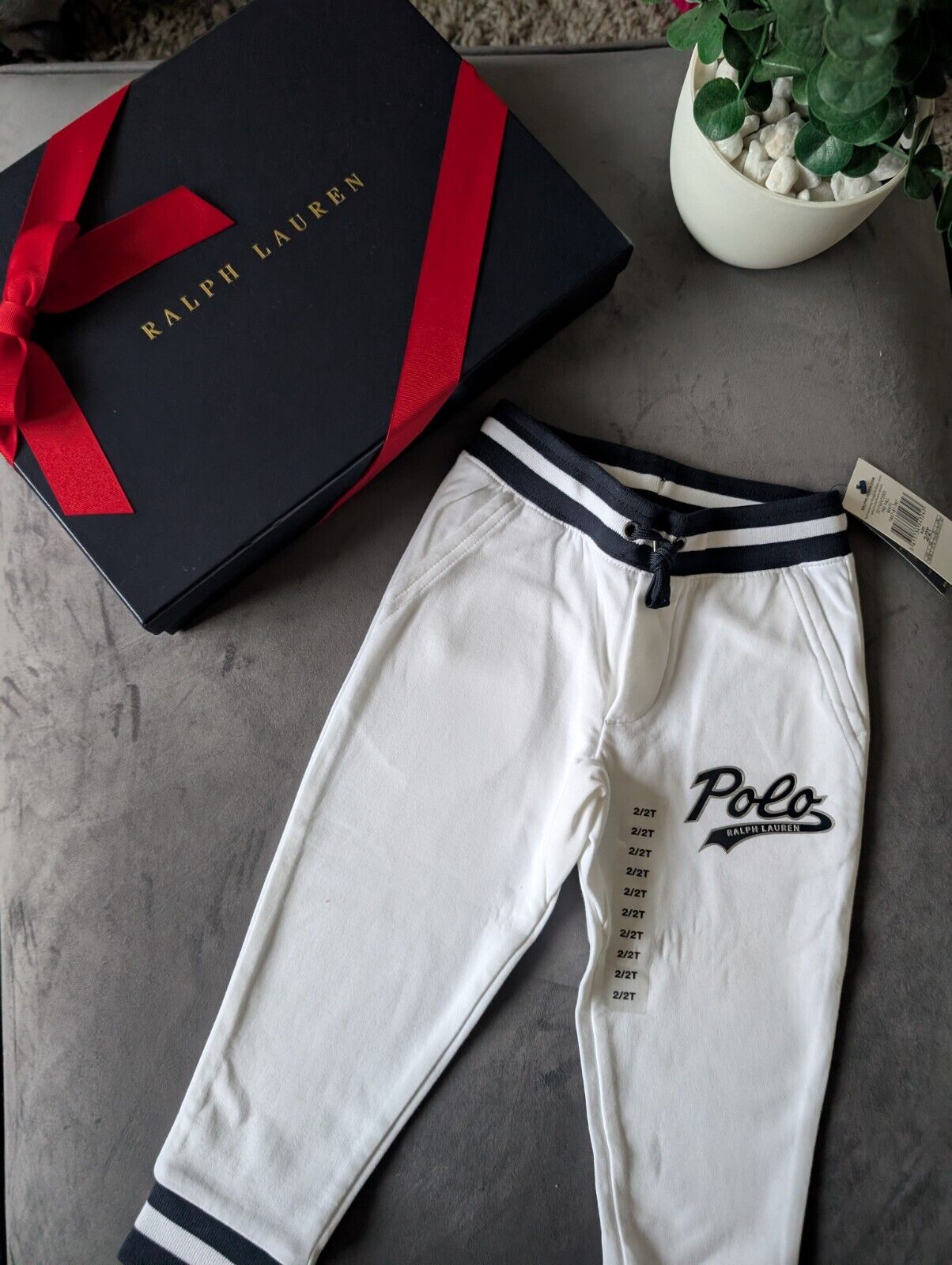 New Ralph Lauren Boys White Logo Jogging Bottoms Age 2 Smart Gift RRP £54 Smart