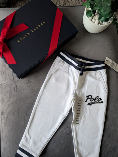 New Ralph Lauren Boys White Logo Jogging Bottoms Age 2 Smart Gift RRP £54 Smart