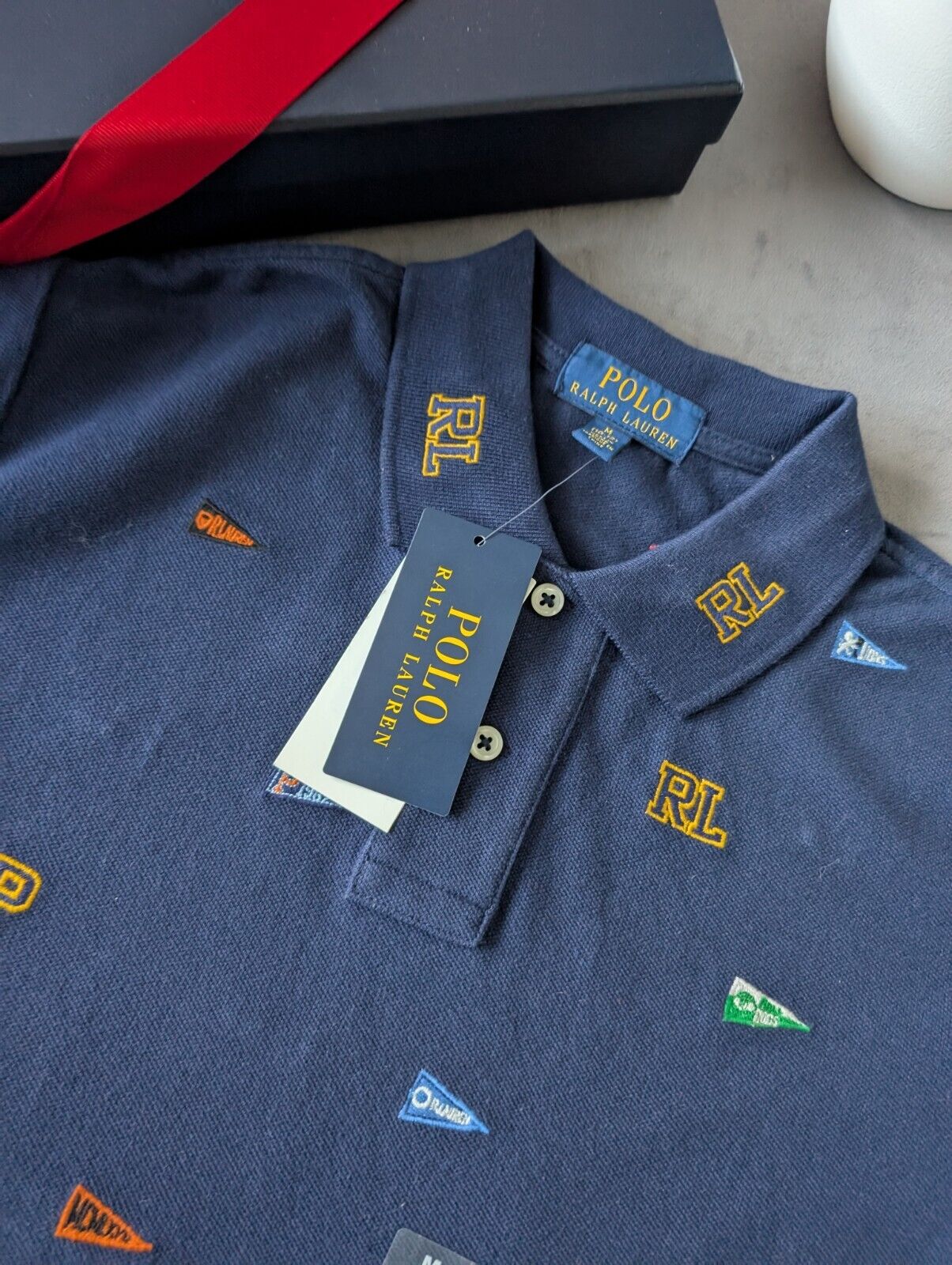 New Ralph Lauren Boys Navy Embroided Polo T Shirt Age 10 Smart Gift Casual