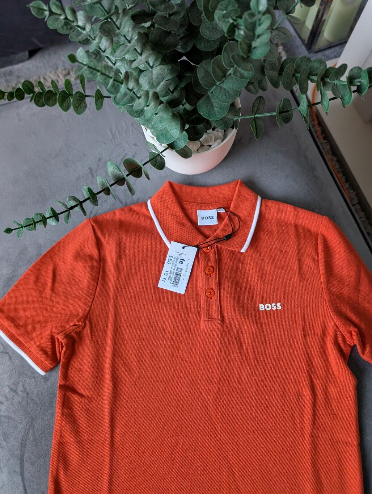 New Hugo boss boys Smart polo shirt top t shirt Gift Tangerine Orange 10yr £60