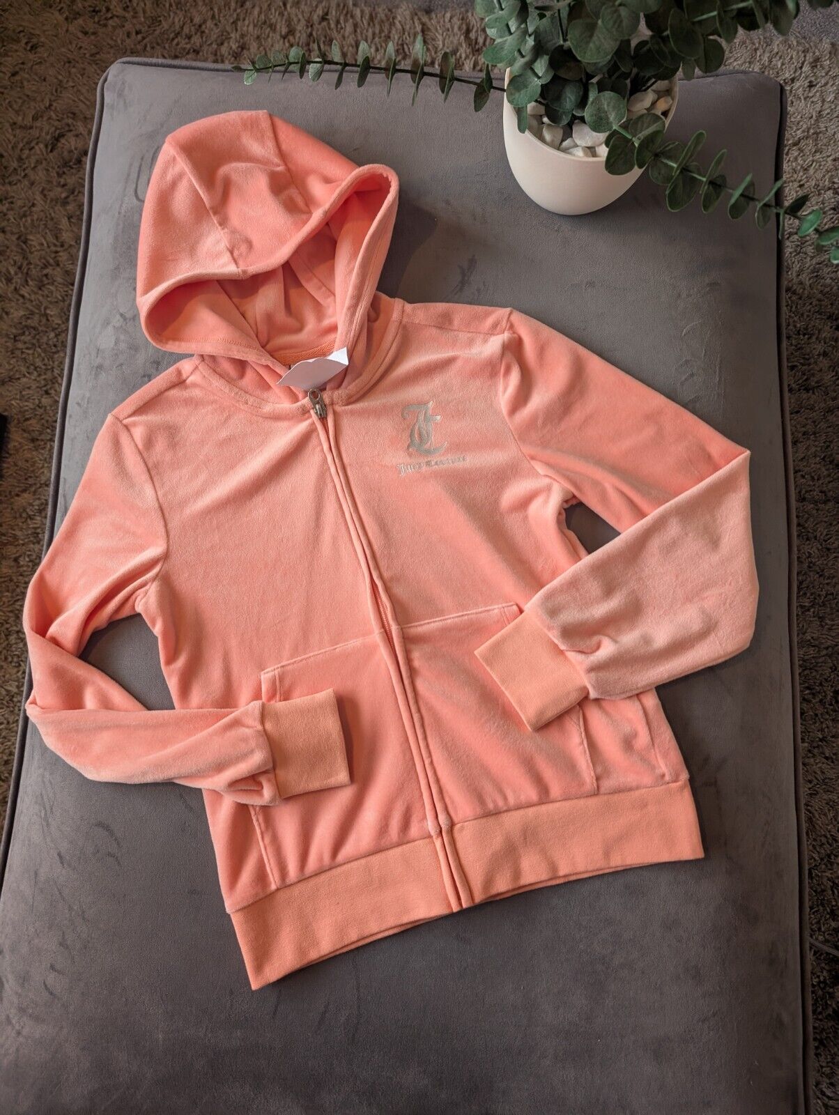 New Juicy Couture Kids Full Zip Track Jacket Peach Pink  Girl's Age 10/11