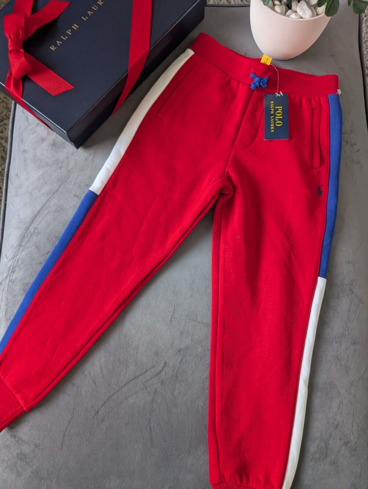 New Boys Ralph Lauren Polo Boys Joggers Red Fleece Age 7 years Casual Smart