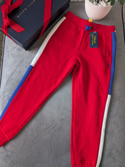 New Boys Ralph Lauren Polo Boys Joggers Red Fleece Age 7 years Casual Smart