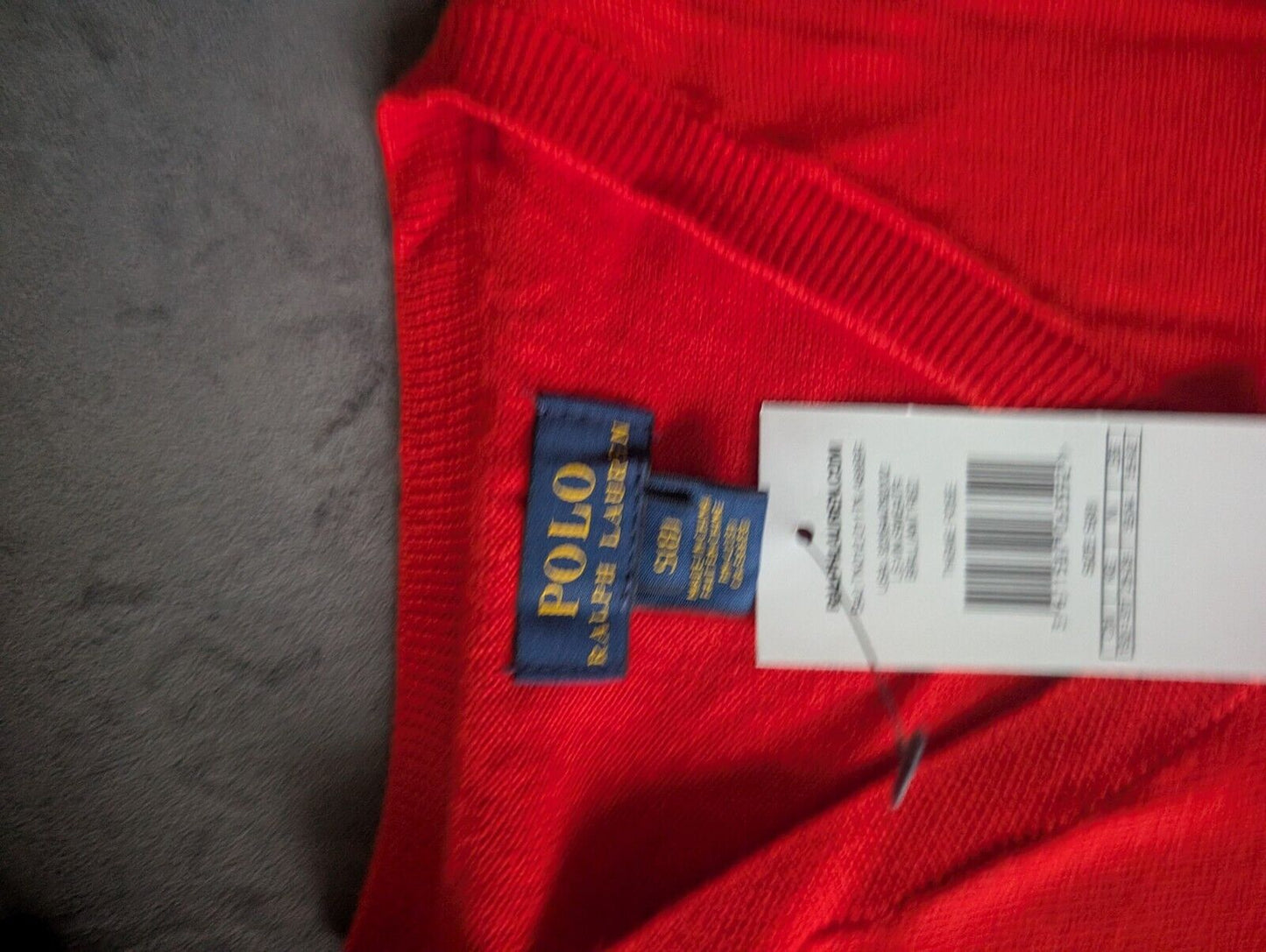 New Ralph Lauren Boys Long Sleeve V Neck Jumper Smart 8 Years Gift Red