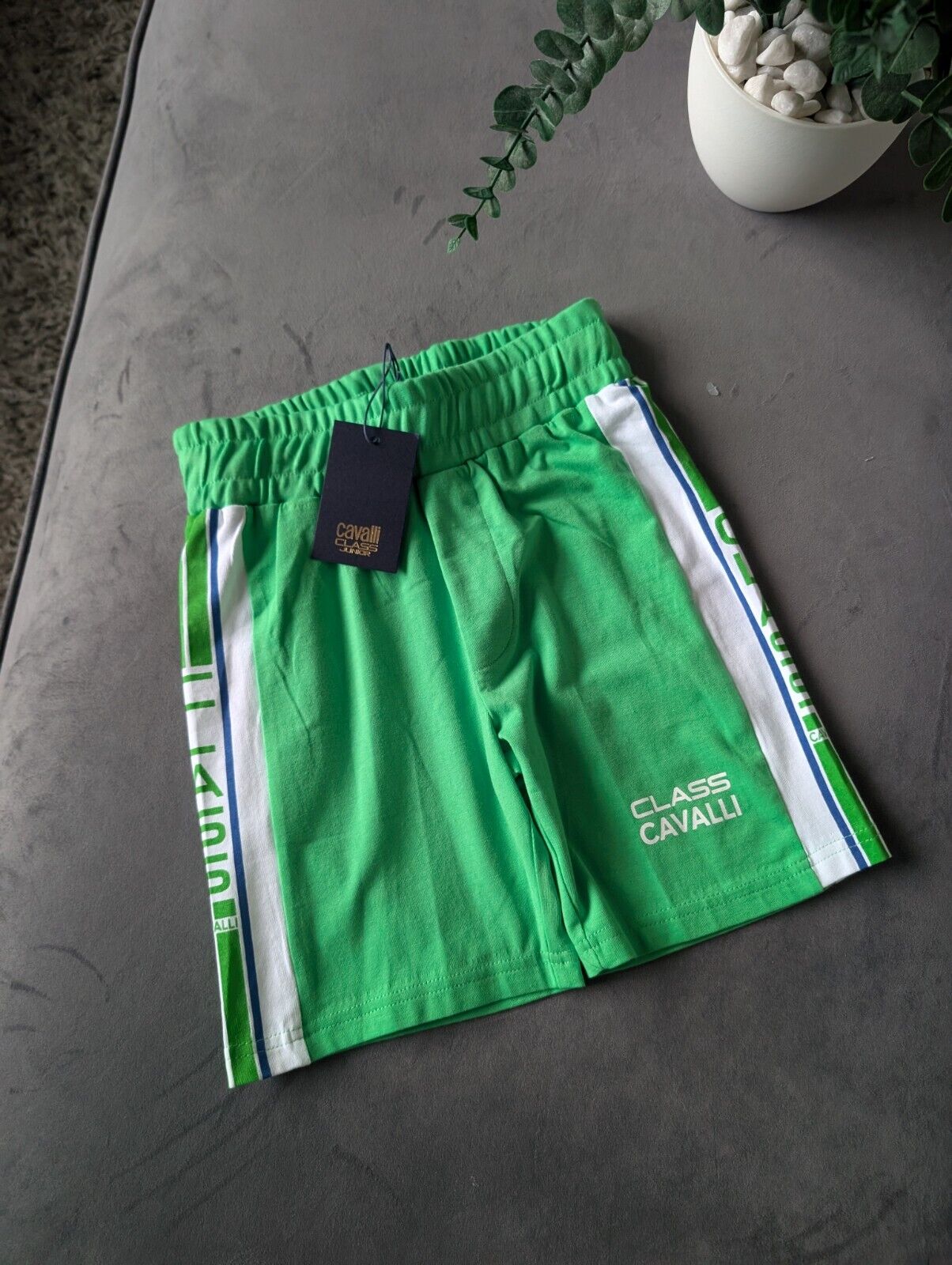 New Green Cavalli Class Junior Boys Logo Shorts 6 Years Summer Casual Gift Smart