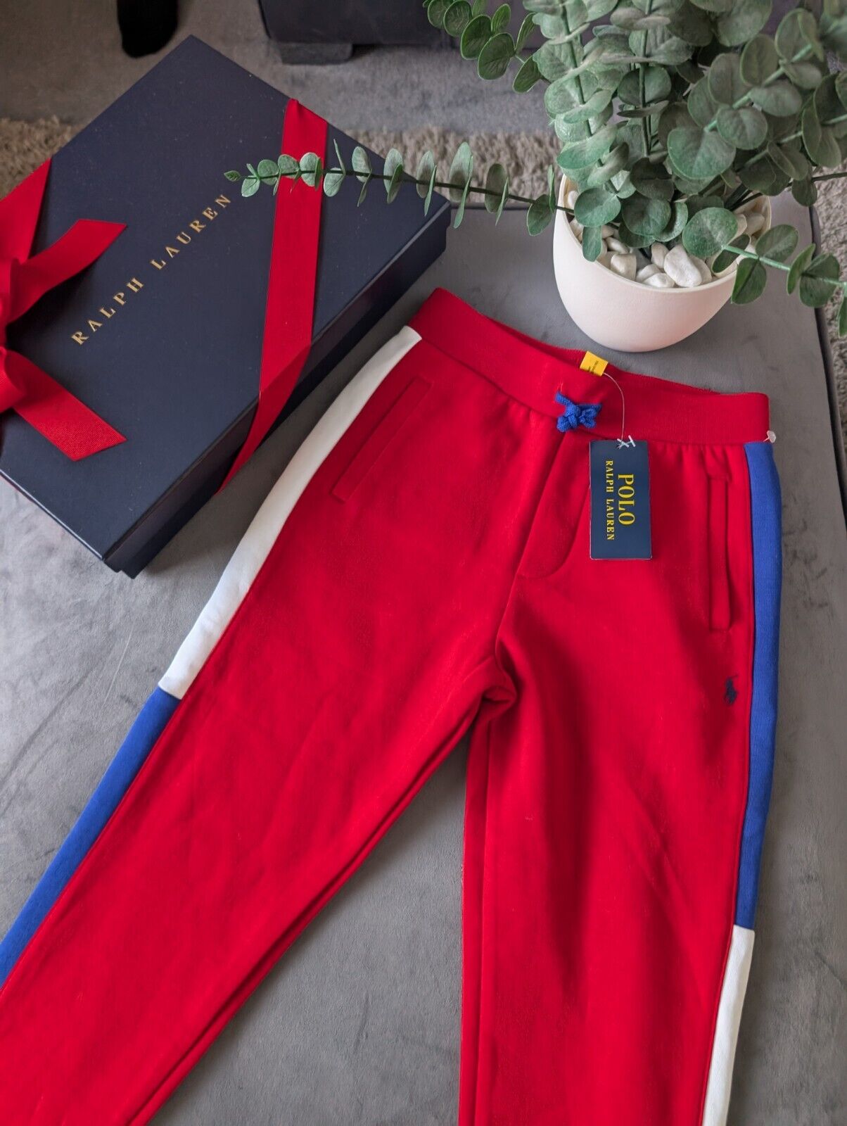 New Boys Ralph Lauren Polo Boys Joggers Red Fleece Age 7 years Casual Smart