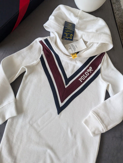 New Girls Polo Ralph Lauren White Hooded Dress Jumper Dress Age 3 hoodie Gift