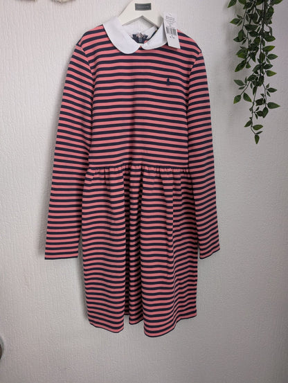 New Polo Ralph Lauren Girls Dress Aged 16 (12y)XL Pink  Long Sleeve Ribbed Knit