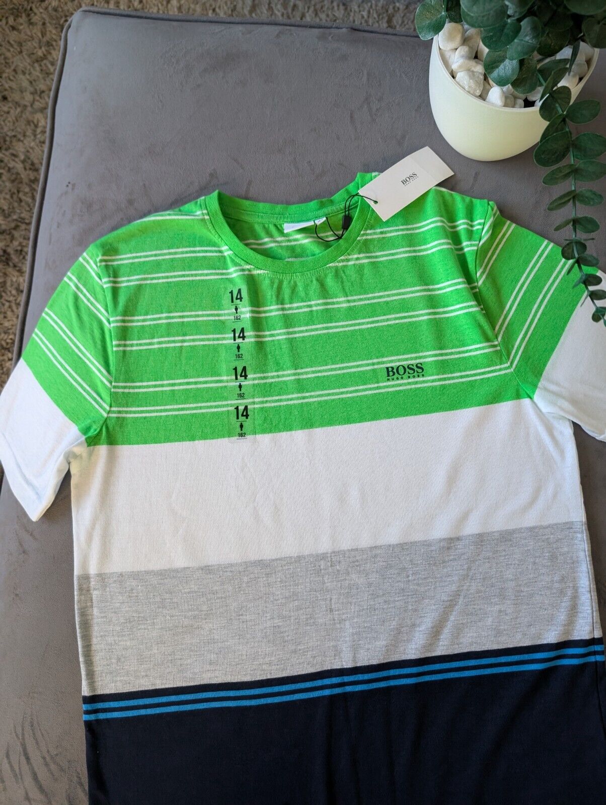 New Stripe Navy Green White boys hugo boss age 14 Smart Gift