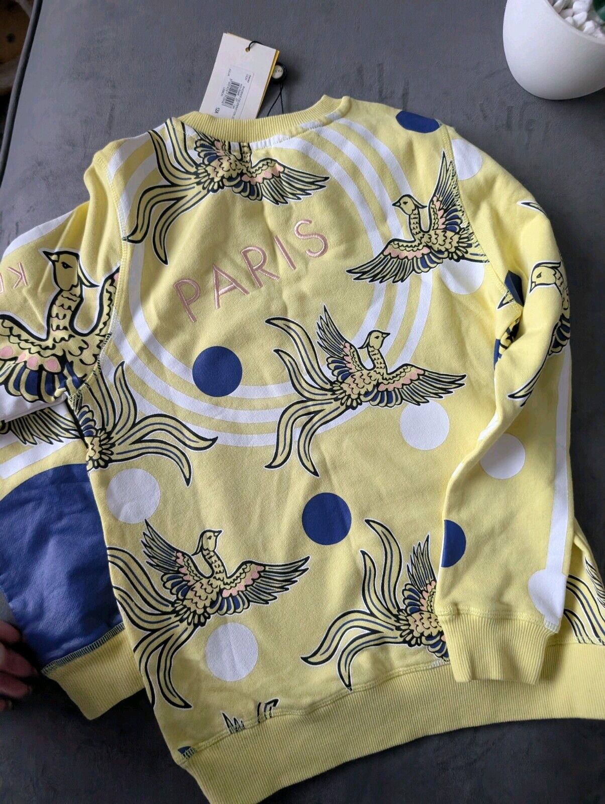 New Stunning Kenzo Girls Phoenix Paris Jumper age 12A Embroidery Yellow Julia