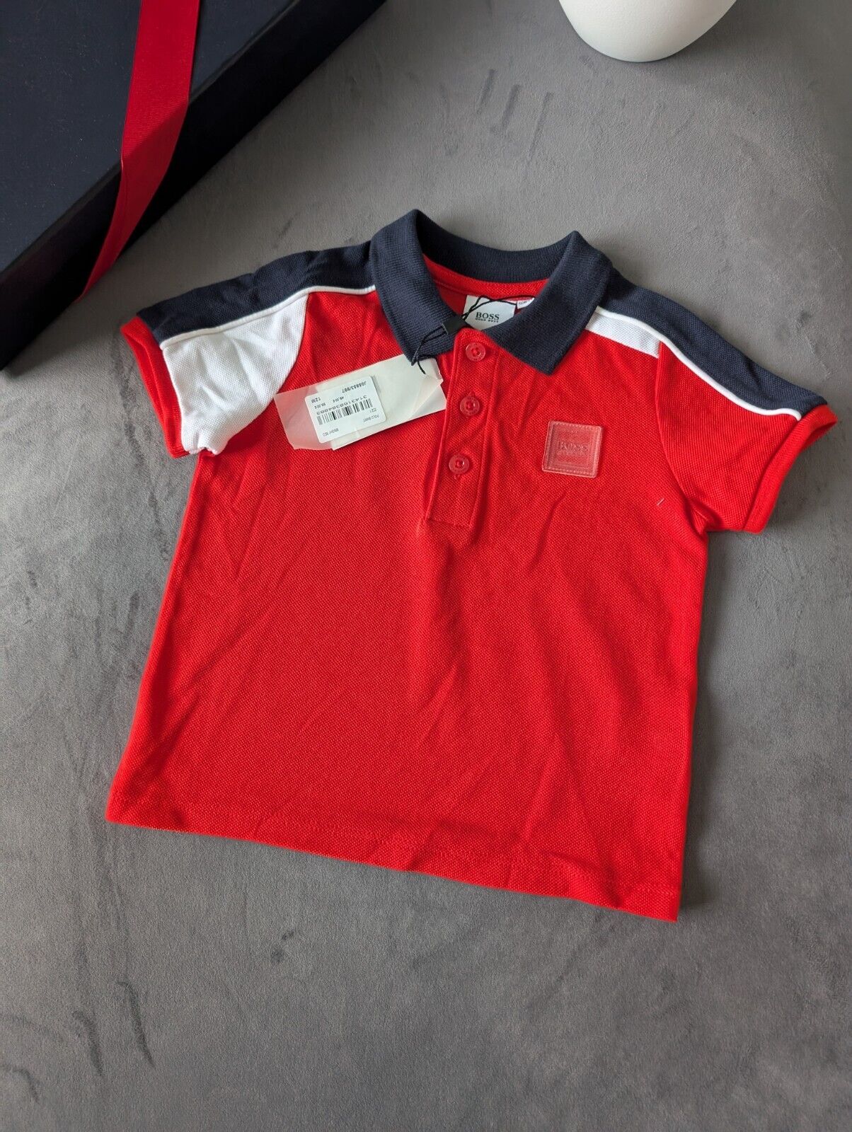 New Hugo boss boys Short Sleeve polo shirt top t shirt gift Red stripe 12m £59