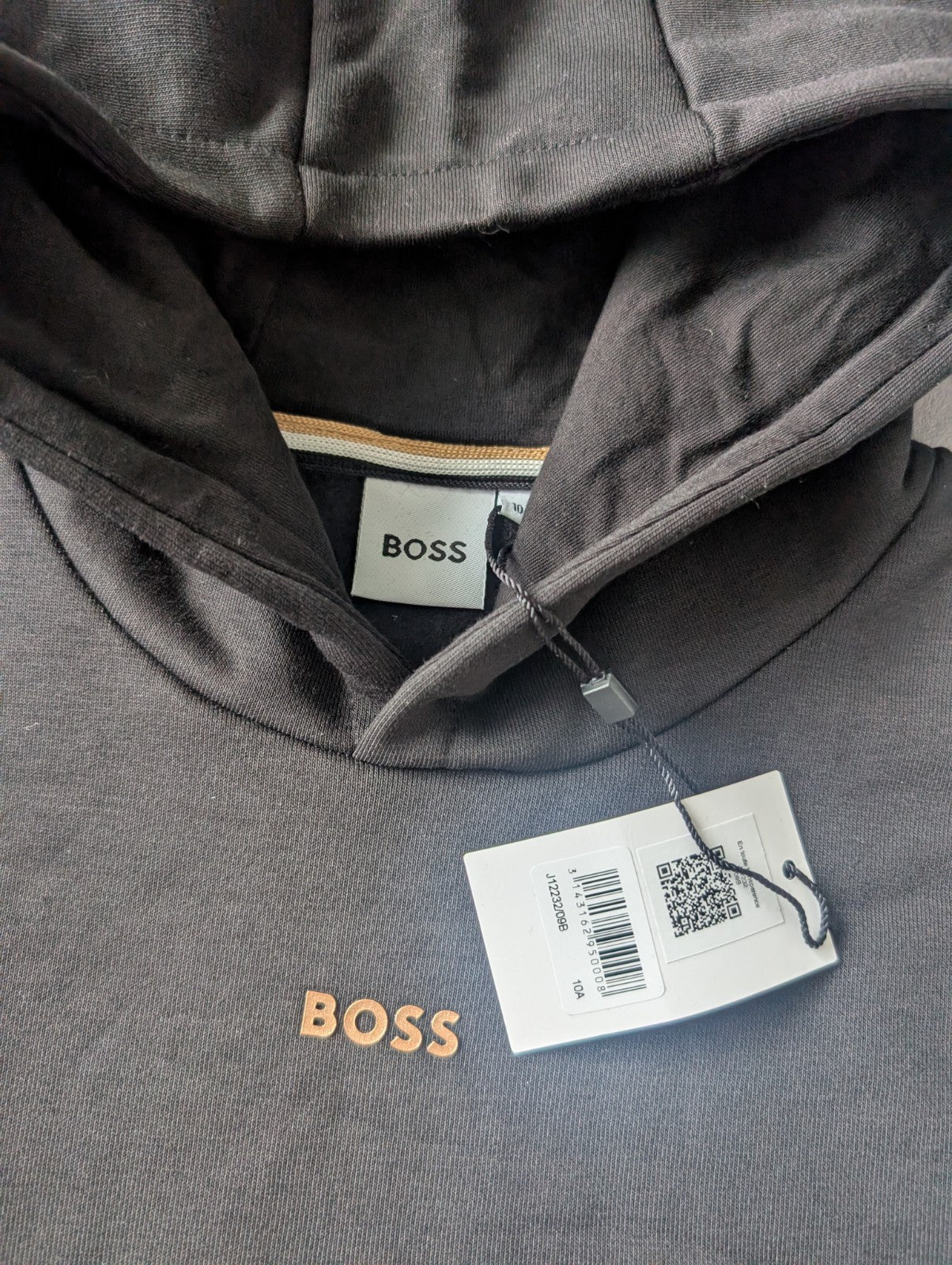 New Girls Hugo Boss Black Hoodie Jumper Dress Smart Casual Gift Age 10 Rrp £89