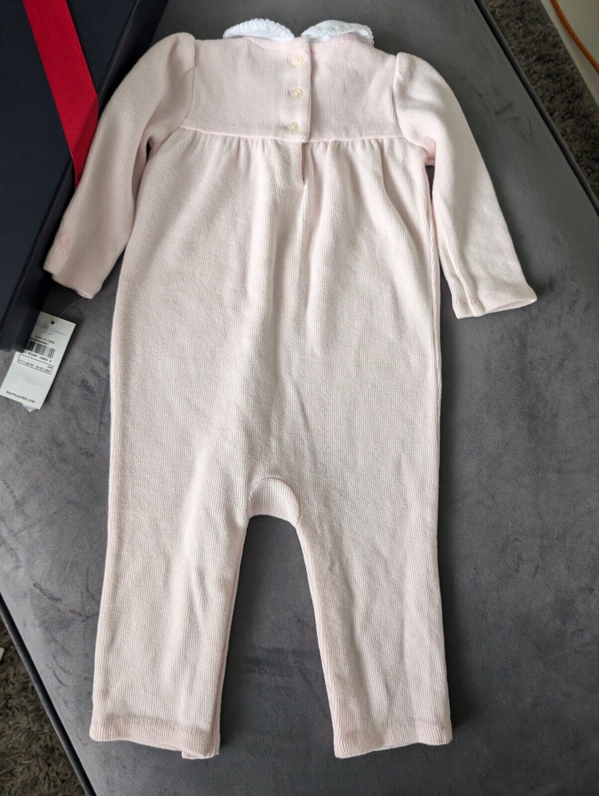 New Gorgeous Ralph Lauren Baby Girls Knit Embroided All In One 9m Pink Gift