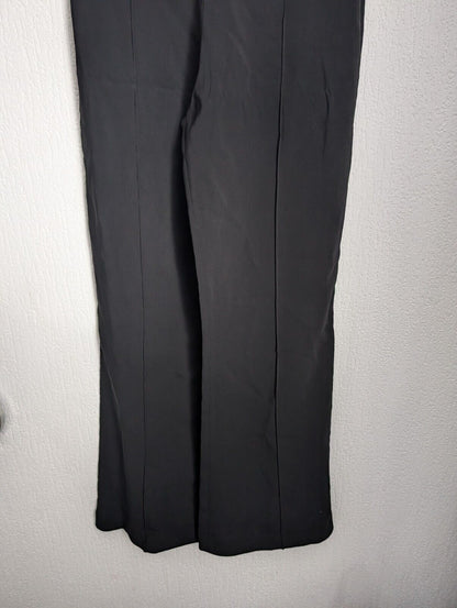 New Smart Karen Millen compact stretch long sleeve wide leg jumpsuit Black UK 10