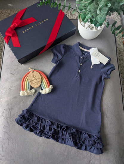 New Ralph Lauren Girls Navy Frill Polo Cupcake Cute Dress Gift 18-24m Gift