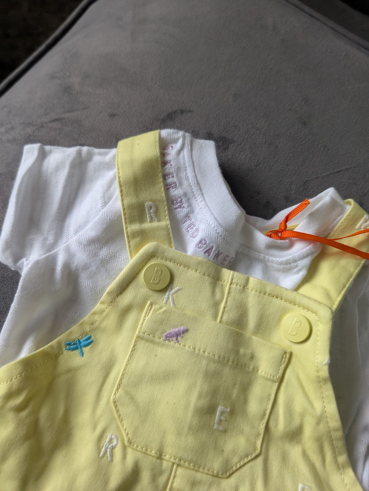 New Ted Baker Baby Boy Occasion Dungaree All In One Yellow Smart Romper Newborn