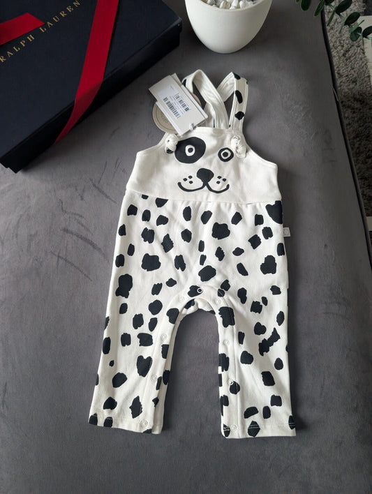 New adorable baby Stella McCartney Dalmatian Dog  dungarees  baby new gift 0-3m