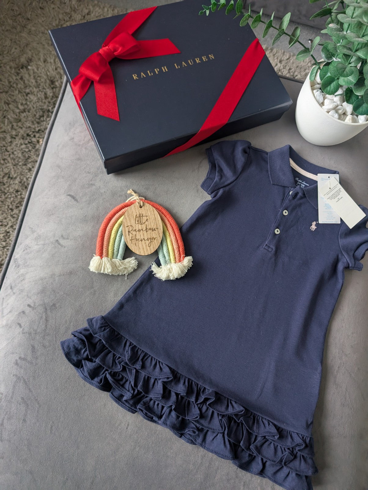 New Ralph Lauren Girls Navy Frill Polo Cupcake Cute Dress Gift 18-24m Gift