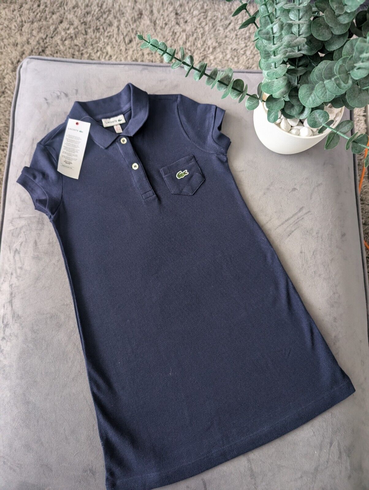 New Lacoste Girls Pique Polo Dress Navy Blue Tennis Dress Smart occasion Gift £70 6Y