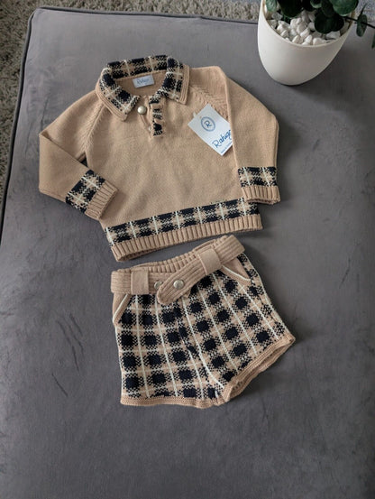 New Gorgeous Brown Black Knit Rahigo Knit Two Piece set Spanish Age 12 Months