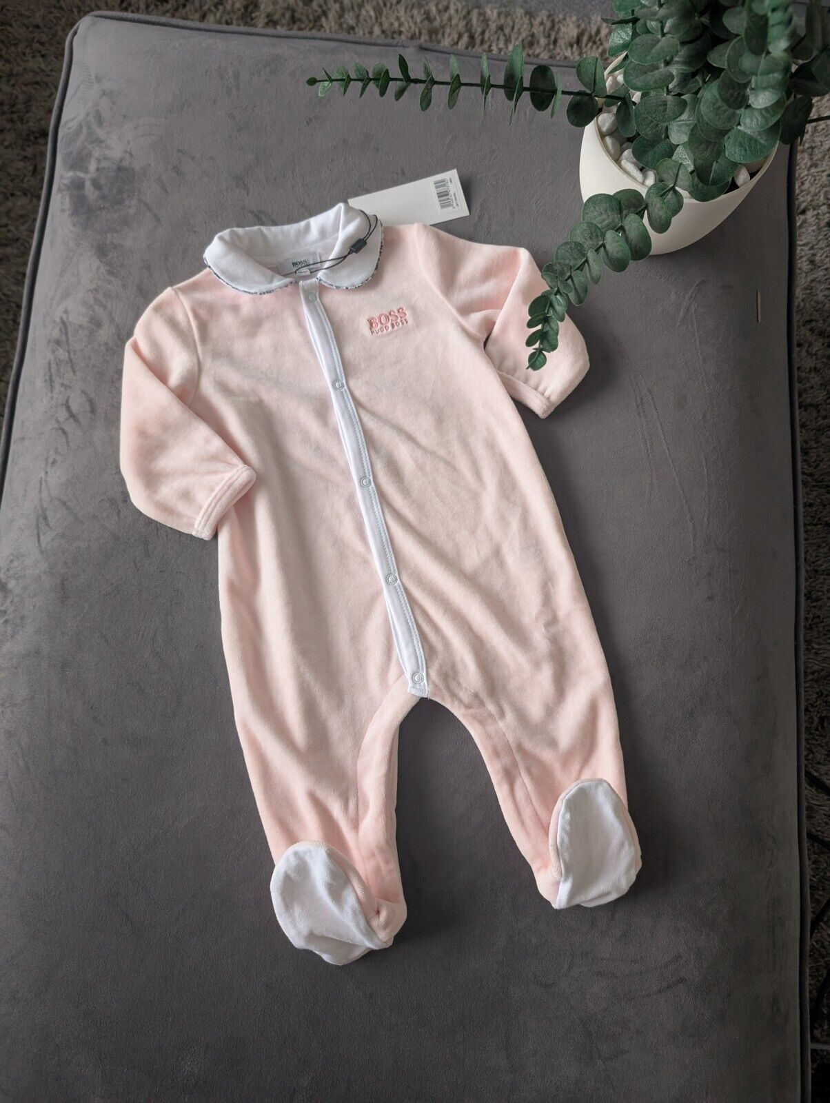 New Hugo Boss Baby Girls Baby Grow Sleepsuit All In One Pink 6 Months Gift Cute