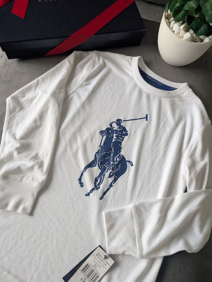 New Ralph Lauren Boys White Performance Sport Ralph TShirt Long Sleeve 8y Active