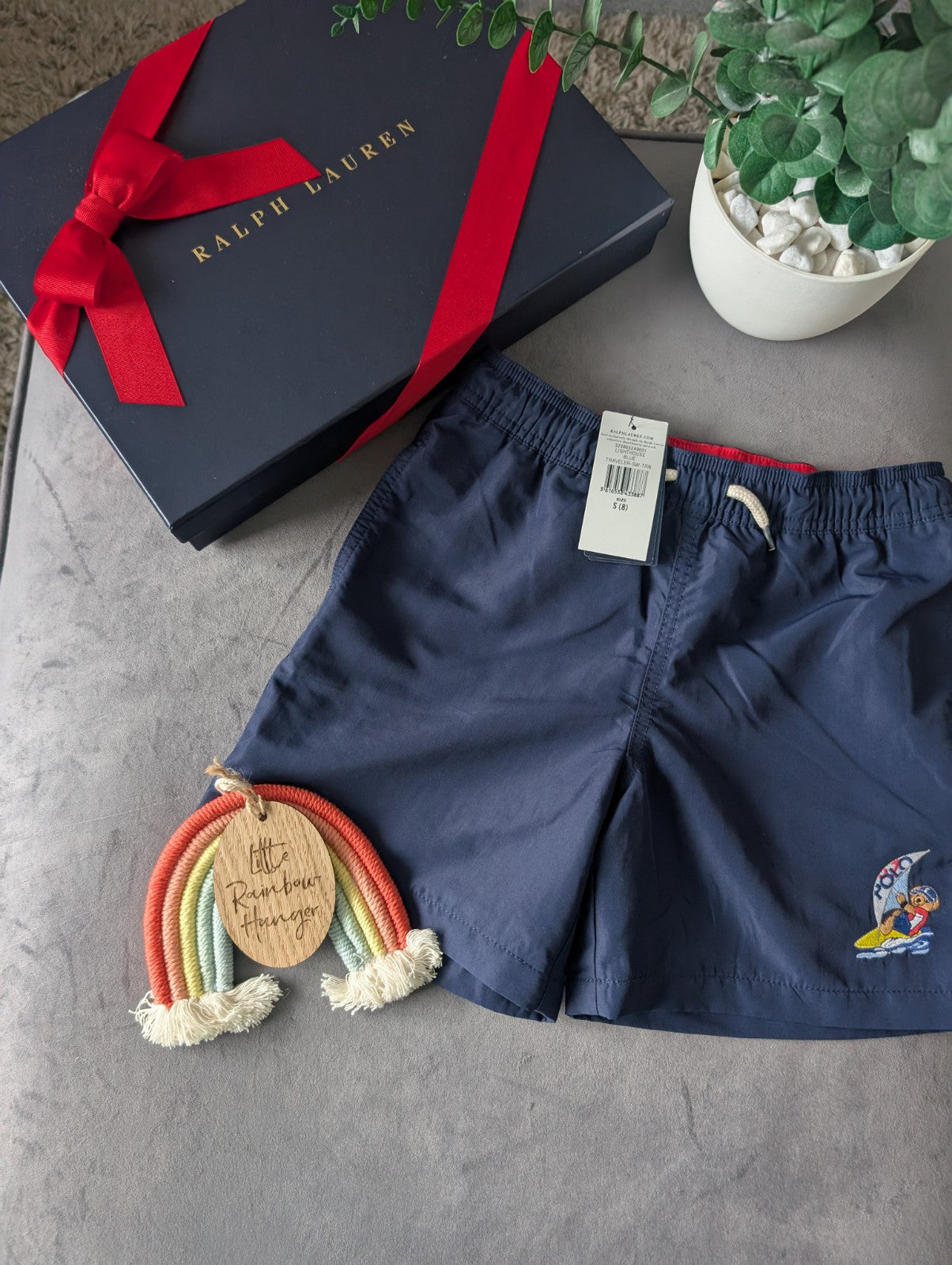 New Ralph Lauren Boys Swimming shorts Bear Surf Design Age 7-8yrs Summer Holiday