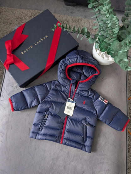 New Ralph Lauren Baby Boys Packable Down Jacket  Coat 3-6m RRP £125 Gift Winter