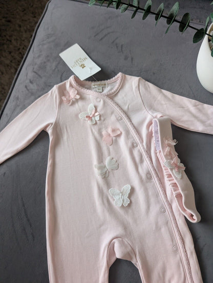 New Beautiful Butterfly Mintini Baby Girl Sleep suit Age 3m Pink Baby Girl Gift