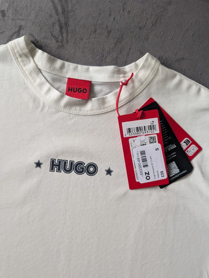 New Hugo Women’s T Shirt Damacia Size S Off White Ivory Casual Designer Gift